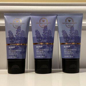 Bath & Body Works Lavender Vanilla Sleep Body Cream Aromatherapy - 3 x 2.5 oz.